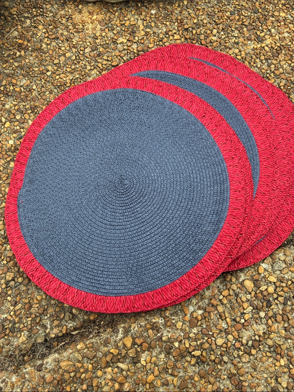 Set of 10 Blue and Red Round Braided Placemats - Home Accents - Pier 1